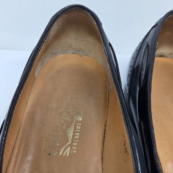 Salvatore Ferragamo Mens Black Leather Kilted Tassel Loafers Size US 7.5 D main image 5